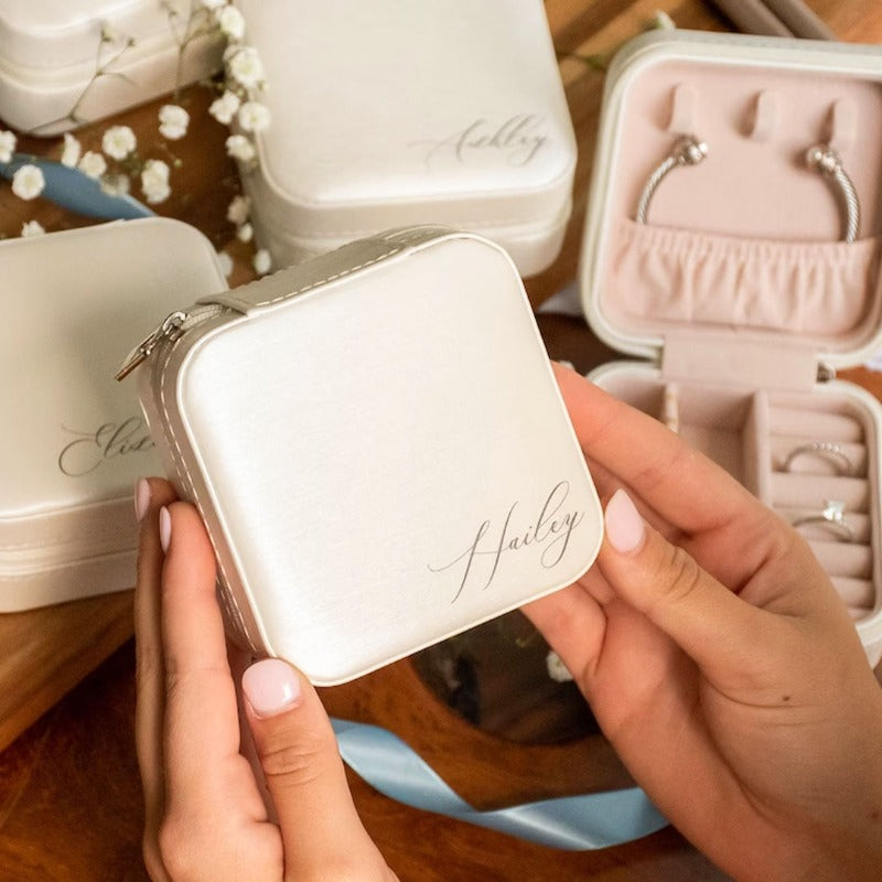 Personalized Jewelry Travel Boxes, Travel Case for Bridesmaids