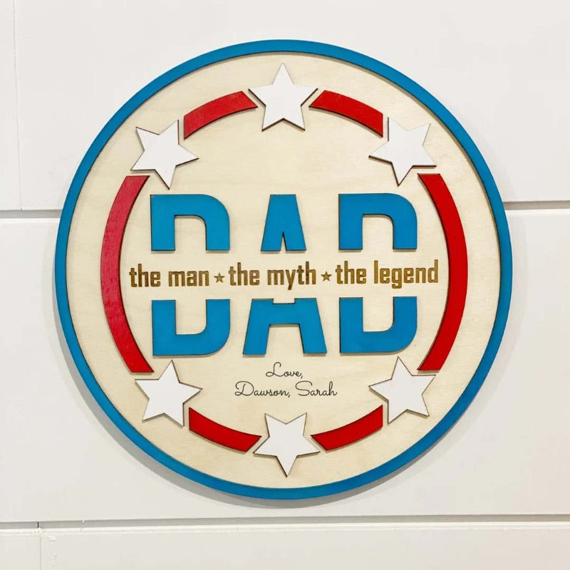 Personalized Father's Day Star Circle Sign