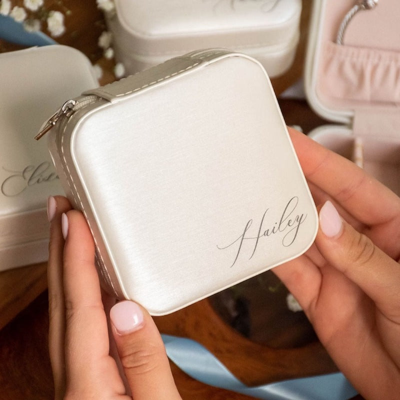 Personalized Jewelry Travel Boxes, Travel Case for Bridesmaids