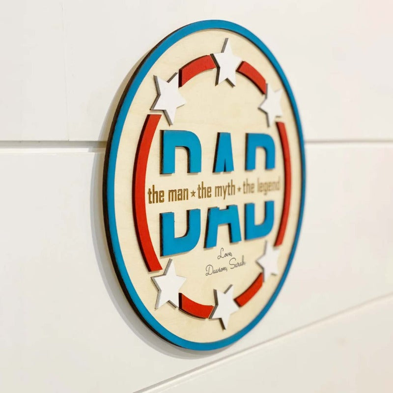 Personalized Father's Day Star Circle Sign