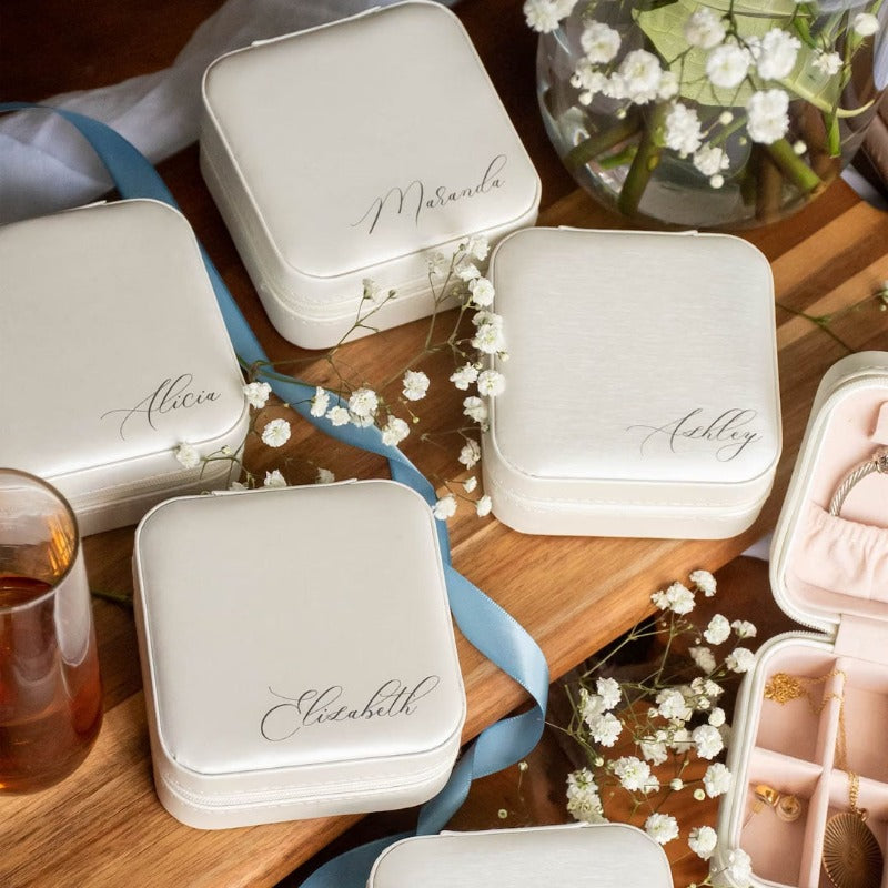 Personalized Jewelry Travel Boxes, Travel Case for Bridesmaids
