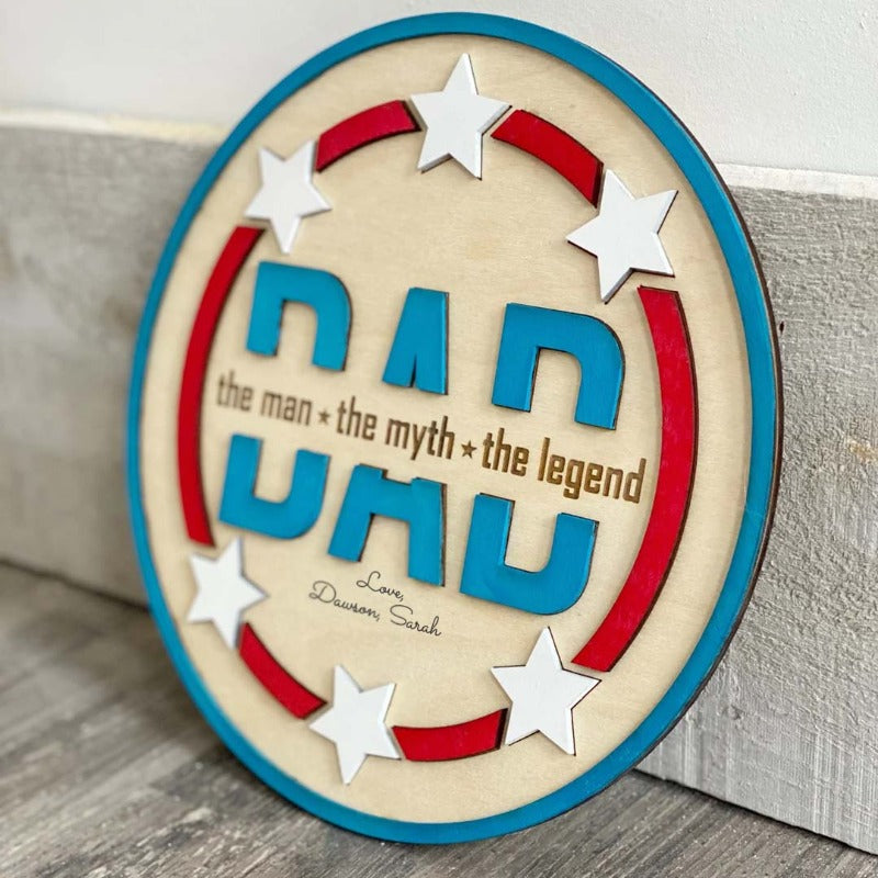 Personalized Father's Day Star Circle Sign