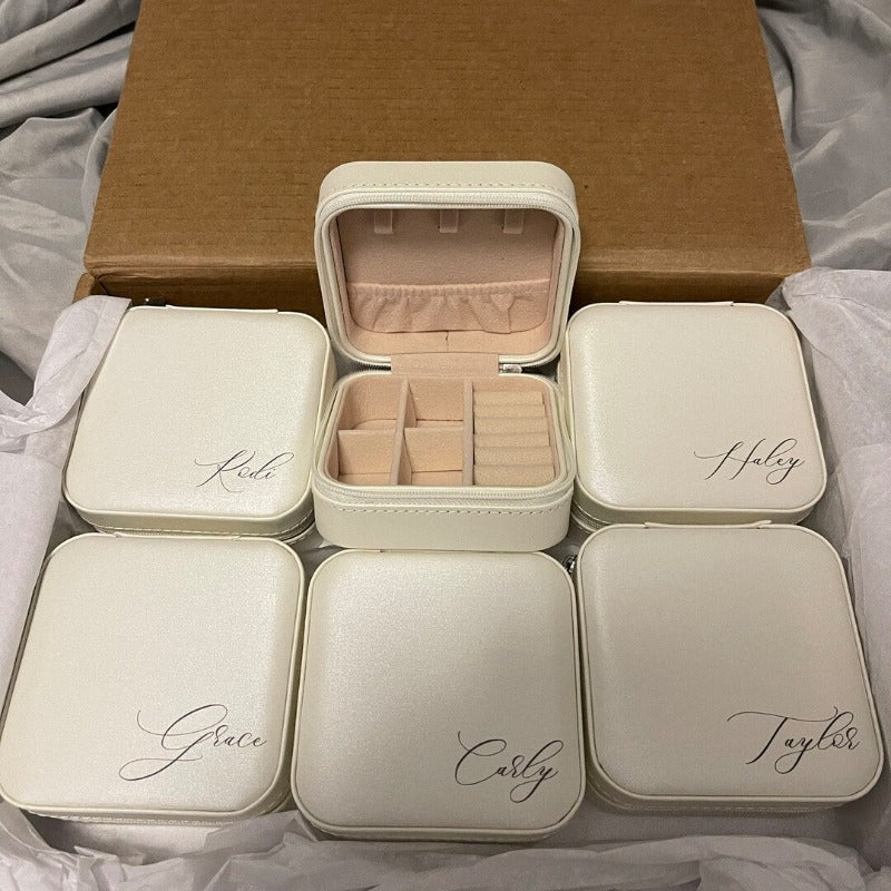 Personalized Jewelry Travel Boxes, Travel Case for Bridesmaids