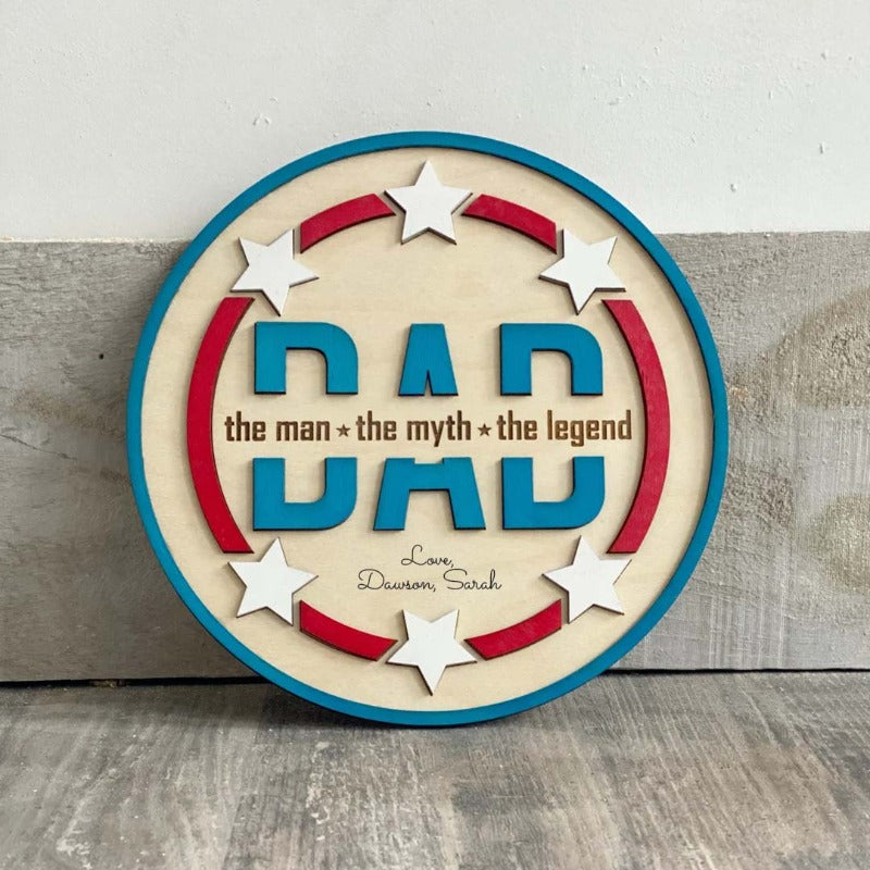 Personalized Father's Day Star Circle Sign