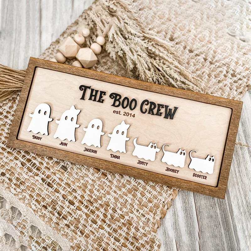Personalized Halloween Ghosts Family Decoration