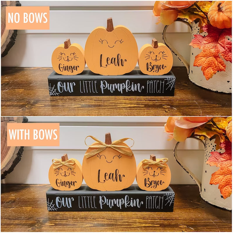 Personalized Wooden Pumpkin Blocks Family