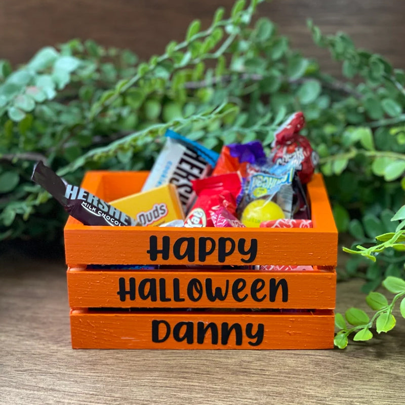 Wooden Box For Halloween Candy For The Children