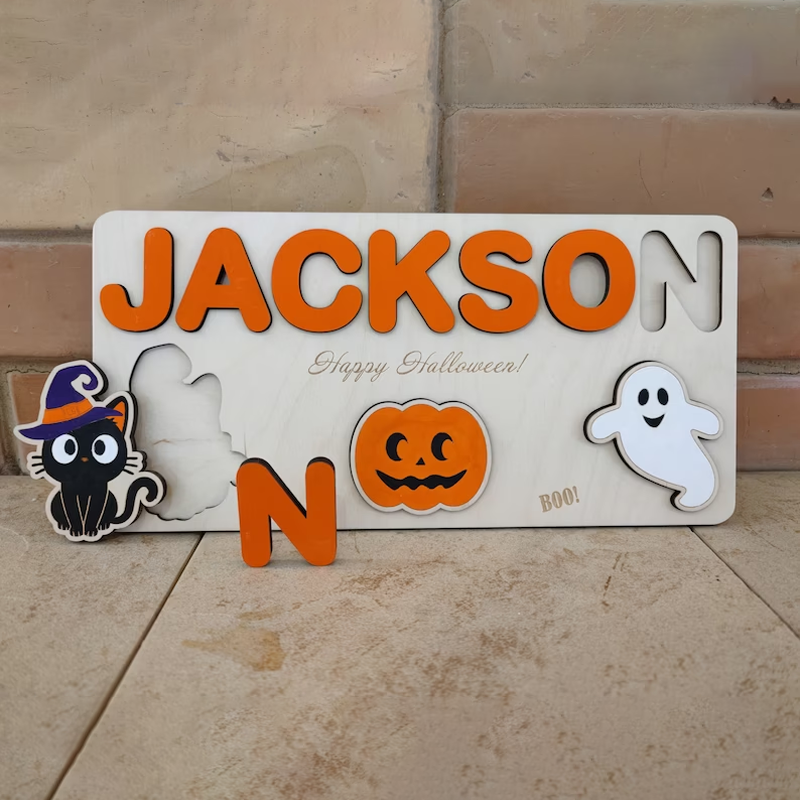 Personalized Halloween Baby Name Decoration Board