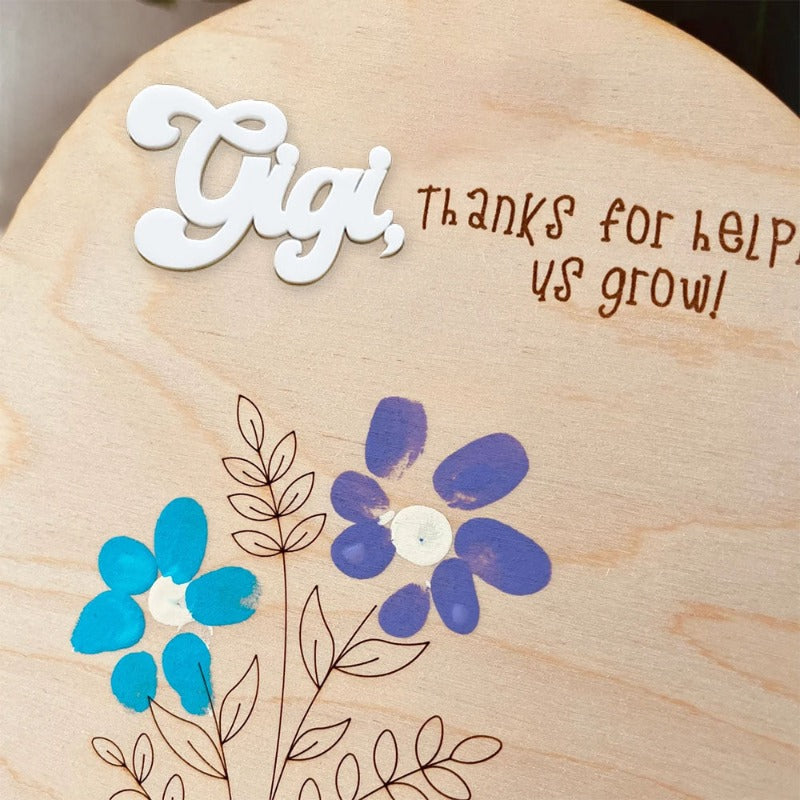 Personalized DIY Fingerprint Wood Sign, Mother's Day Gift