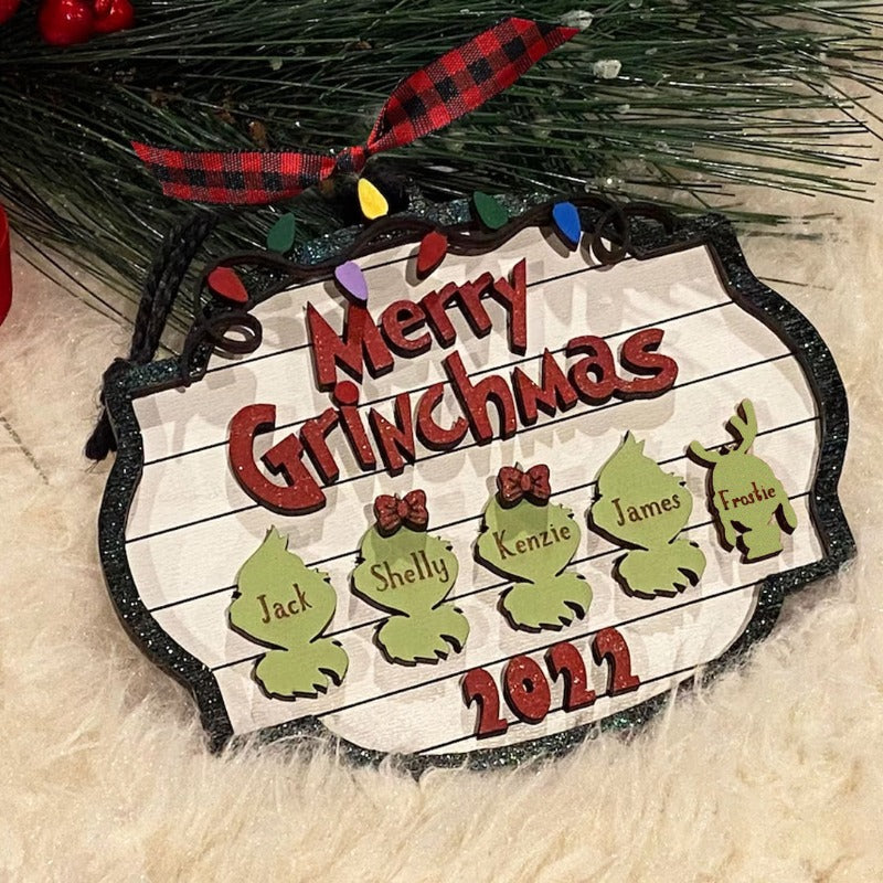 Personalized Grinchmas Family Ornament, Christmas Ornament 2022