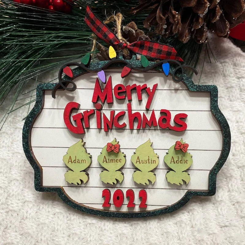 Personalized Grinchmas Family Charm
