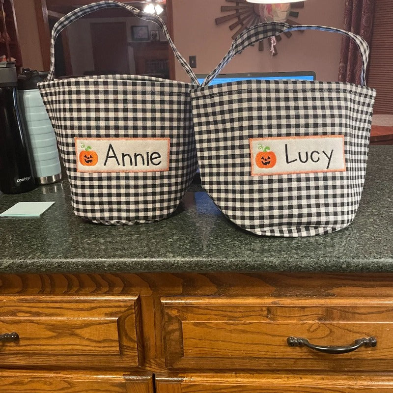 Personalized Embroidered Halloween Bucket, Halloween Gift for Kids