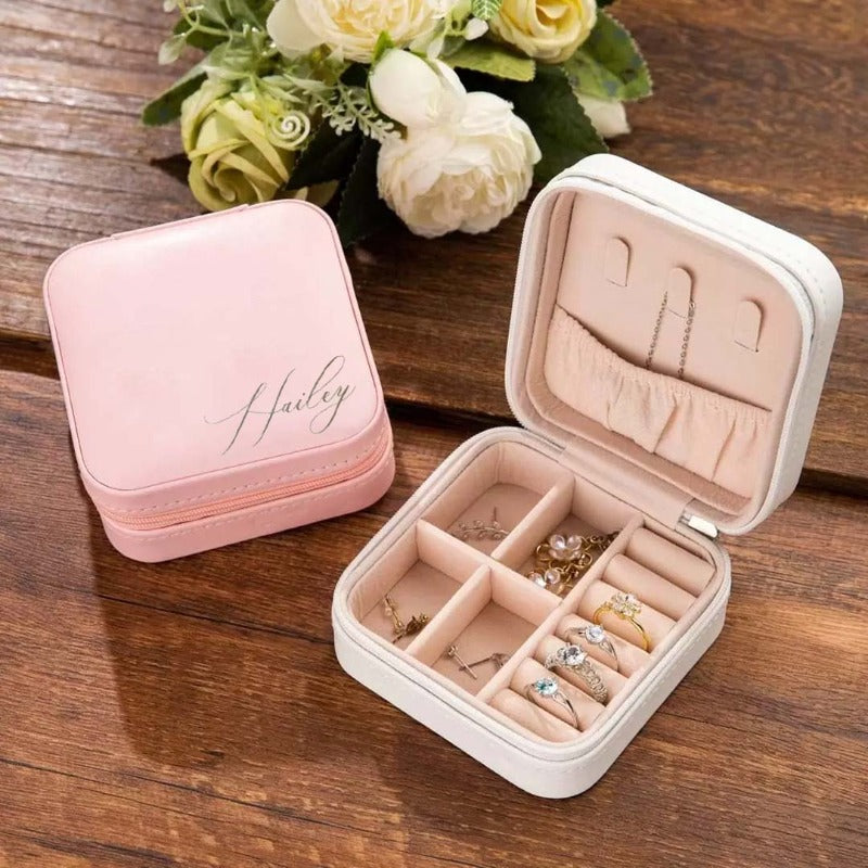 Personalized Jewelry Travel Boxes, Travel Case for Bridesmaids