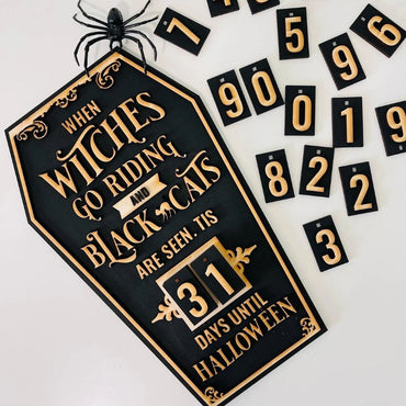 Wooden Halloween Countdown Calendar, Halloween Decoration