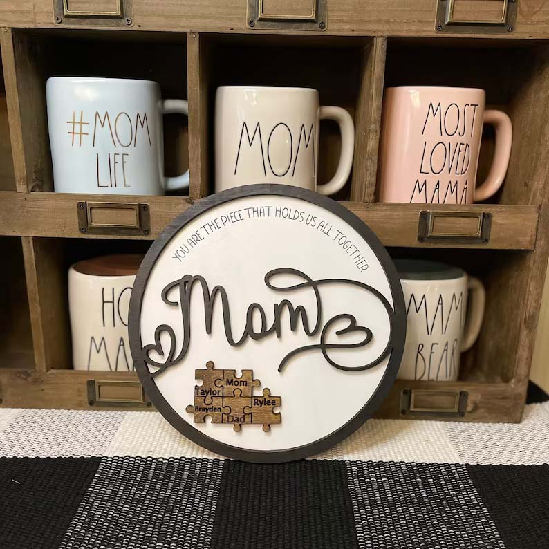 Personalized Gift for Mom, Kids Names Sign
