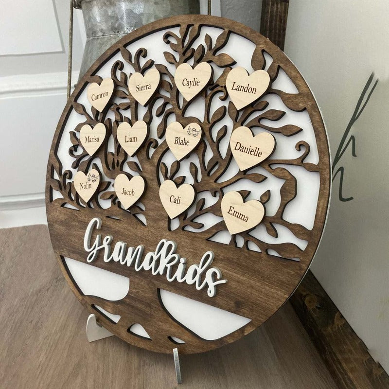 Personalized Family Tree Grandchildren Gift, Grandparetns Day