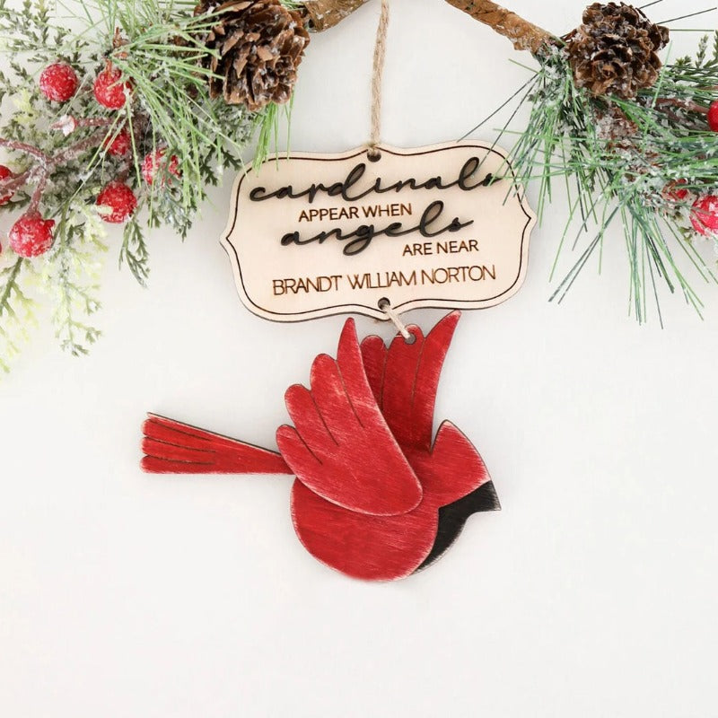 Personalized Memorial Cardinal Christmas Ornament
