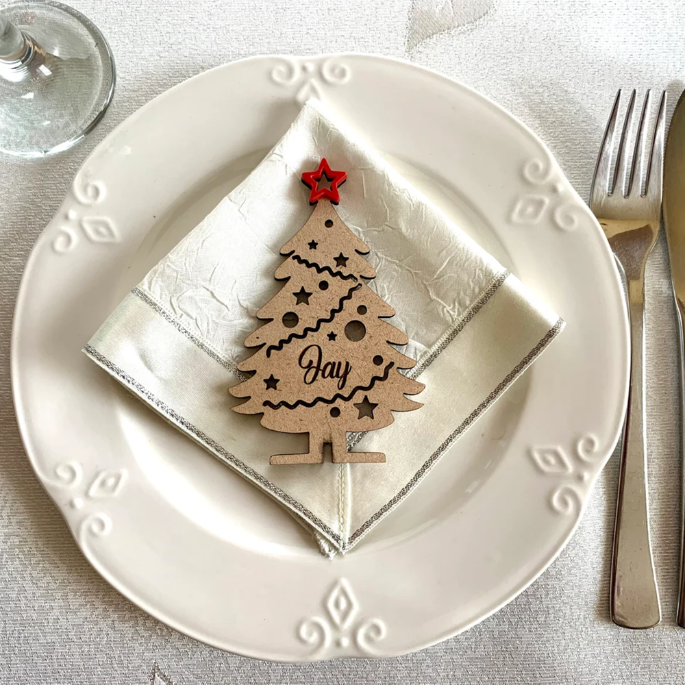 Personalized Place Name Settings 3D Christmas Tree