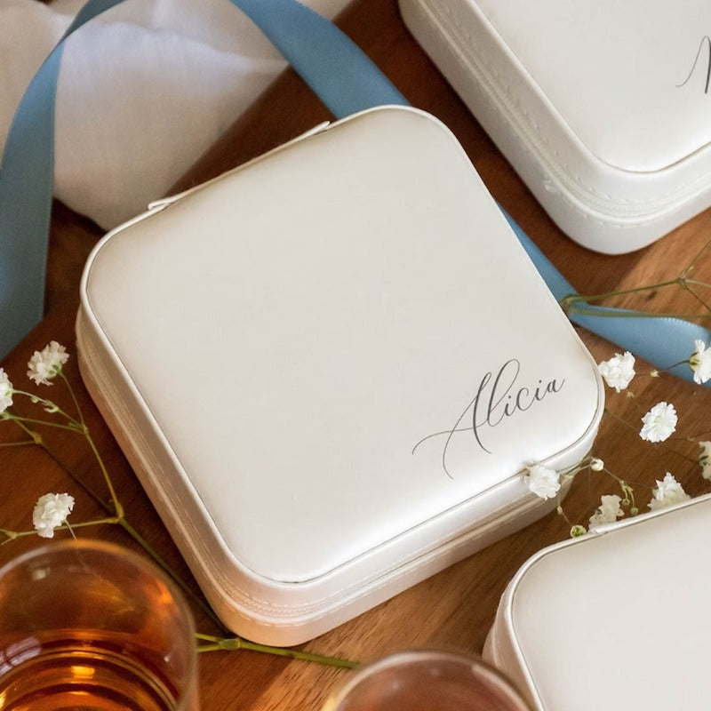Personalized Jewelry Travel Boxes, Travel Case for Bridesmaids