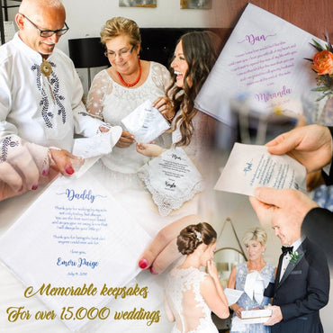 Personalized Wedding Handkerchief Gift for Parents, Mother & Father of the Bride Gift