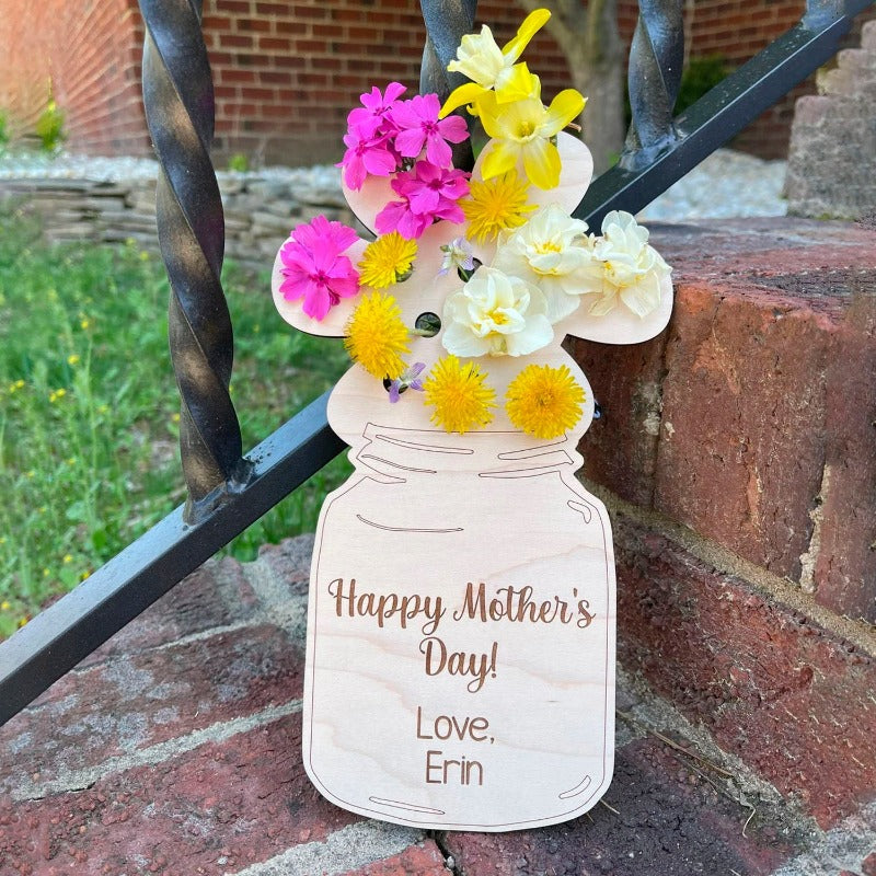 Personalized Mother's Day Flower Holder Bouquet, Picked for Mom