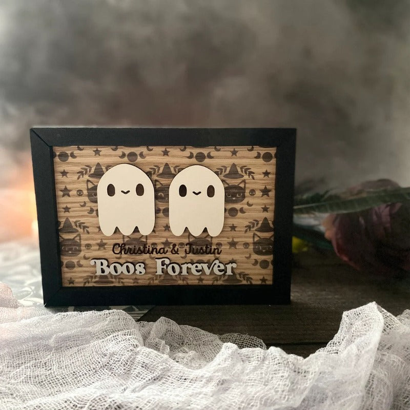 Personalized Boo Forever Couple Sign, Halloween Gift Decoration