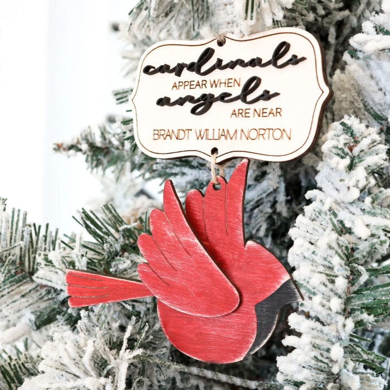 Personalized Memorial Cardinal Christmas Ornament