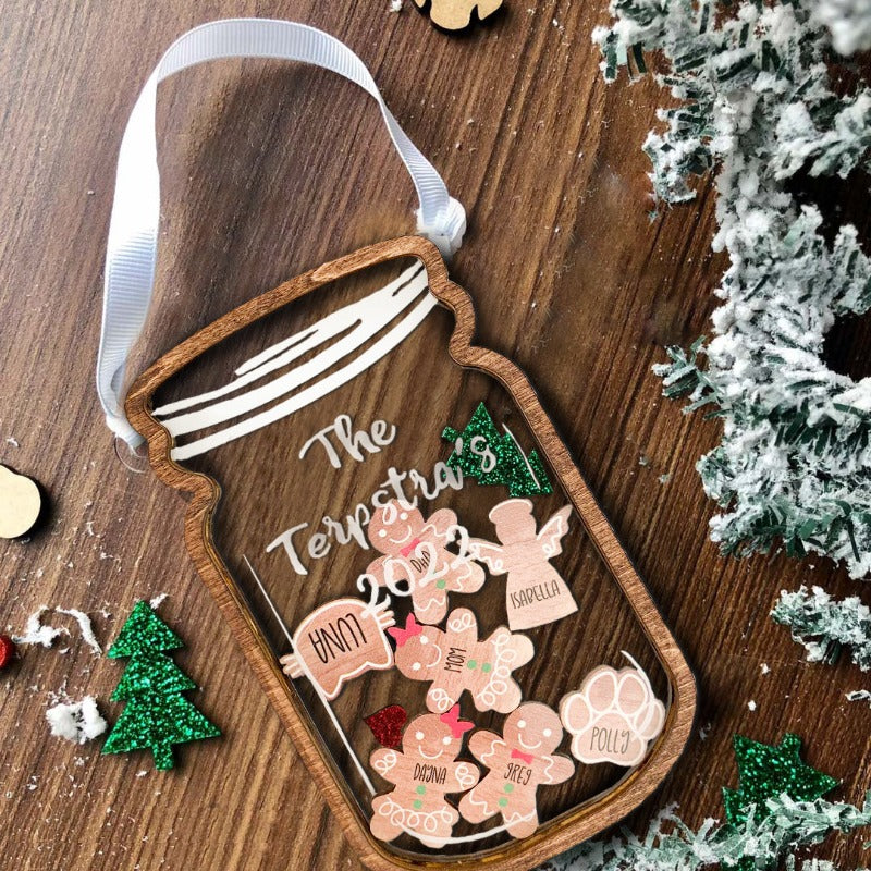 Personalized Family Cookies Mason Jar, Christmas Ornament 2022