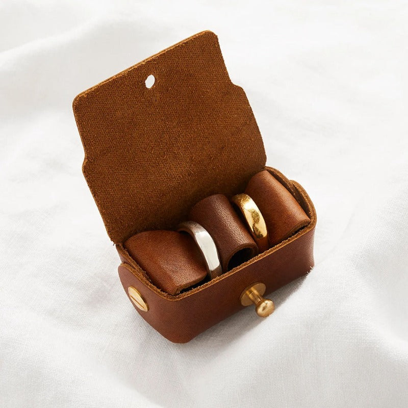 Personalized Leather Wedding Ring Pouch