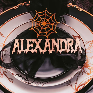 Personalized Halloween Name Place Card, Halloween Table Decoration