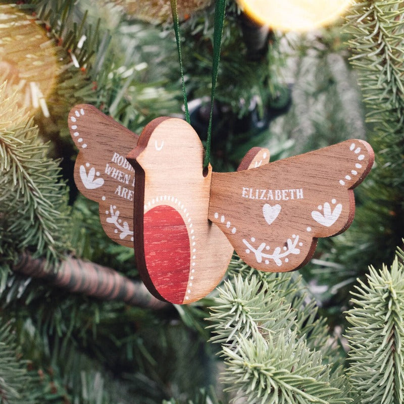 Personalized Memorial Ornamnet, 'Robins Appear When Loved Ones Are Near' Decoration
