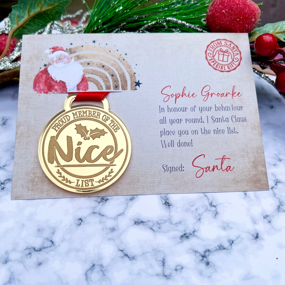 Personalized medal of honor from Santa for children - Great gift for kids