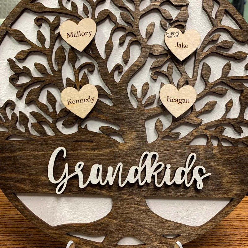Personalized Family Tree Grandchildren Gift, Grandparetns Day