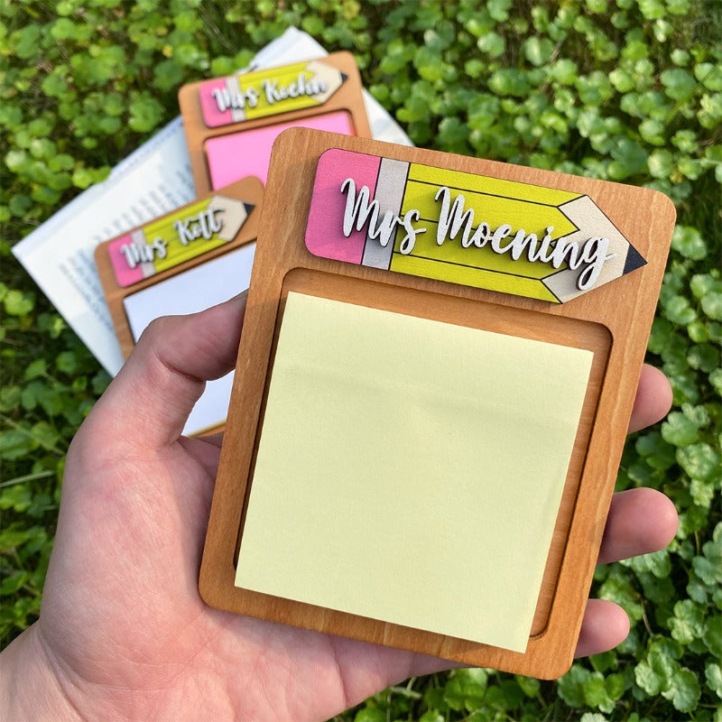 Personalized Teachers Sticky Note Holder, Sustainable Gift for Teacher
