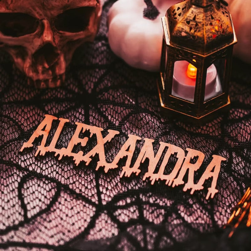 Personalized Halloween Name Place Card, Halloween Table Decoration