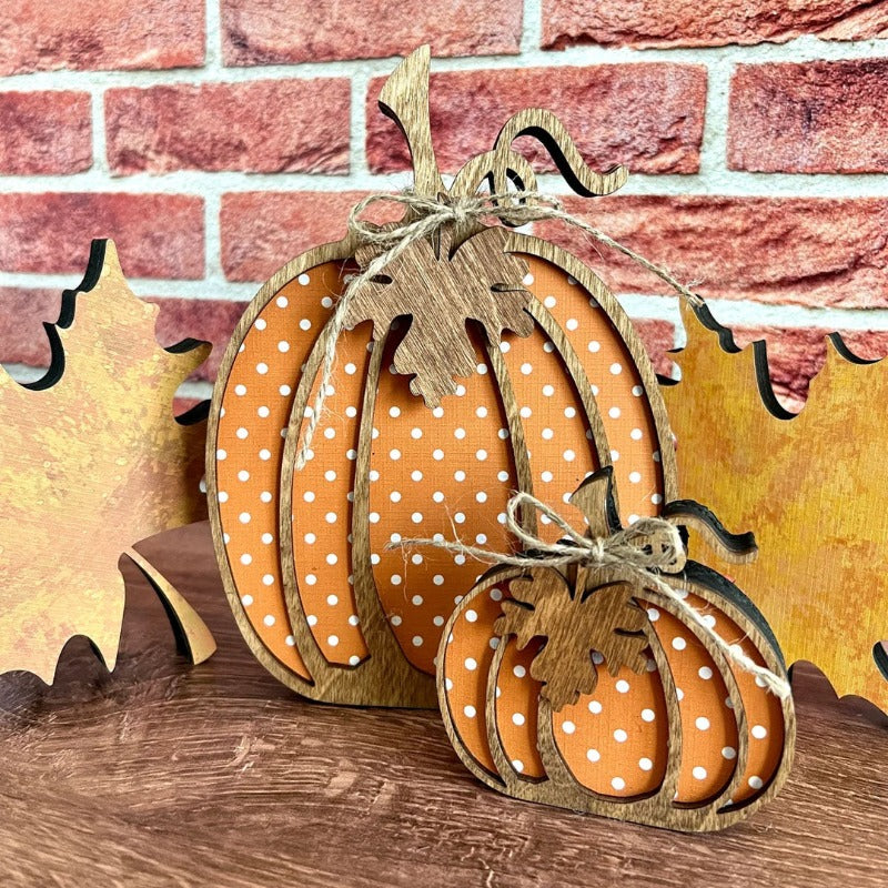 Wooden Autumn Pumpkin Shelf, Thanksgiving Decoration