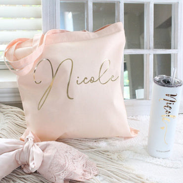 Personalized Name Bridesmaid Tote Bag, Gift for Bridesmaid