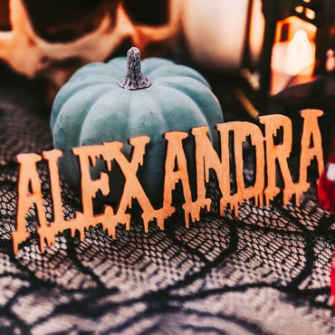 Personalized Halloween Name Place Card, Halloween Table Decoration