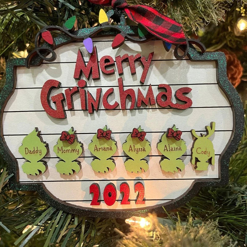 Personalized Grinchmas Family Charm