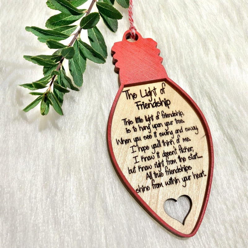 Christmas Glowforge Ornament Decoration, Friendship Ornament