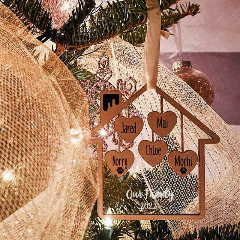 Personalized Love House Ornament With Family Name