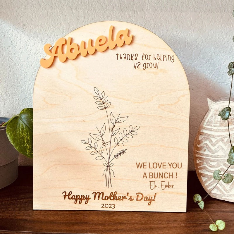 Personalized DIY Fingerprint Wood Sign, Mother's Day Gift
