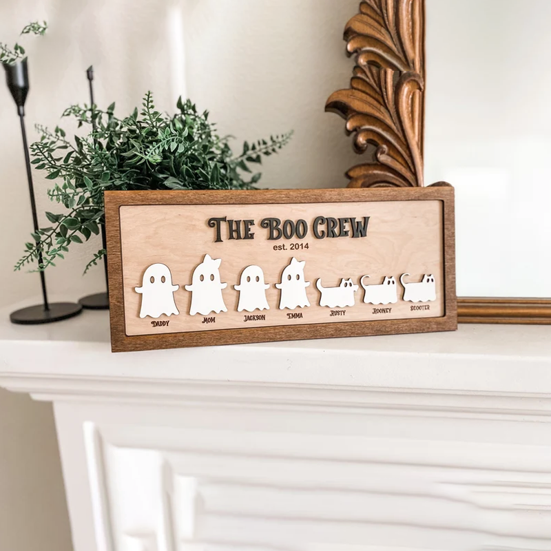 Personalized Halloween Ghosts Family Decoration