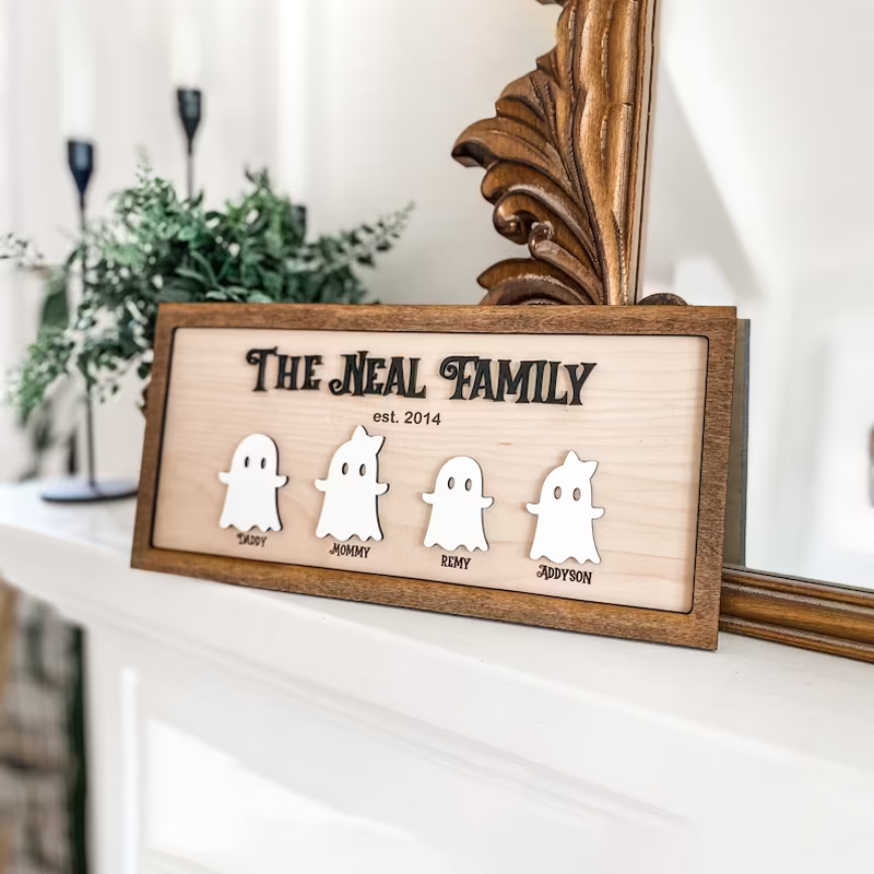 Personalized Halloween Ghosts Family Decoration