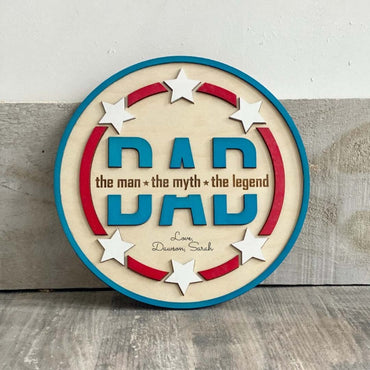 Personalized Father's Day Star Circle Sign