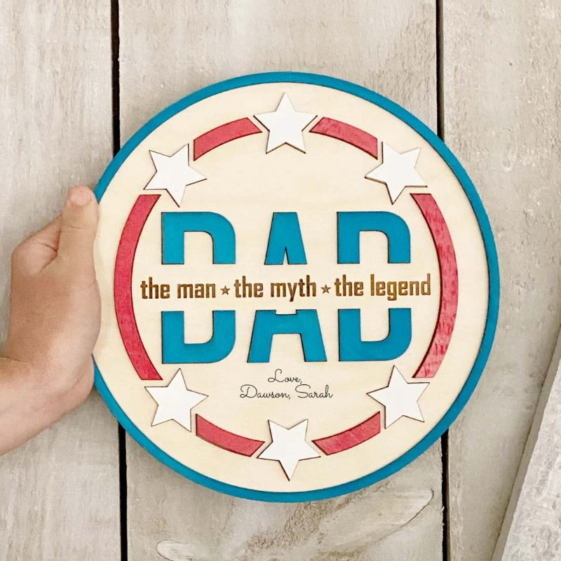 Personalized Father's Day Star Circle Sign