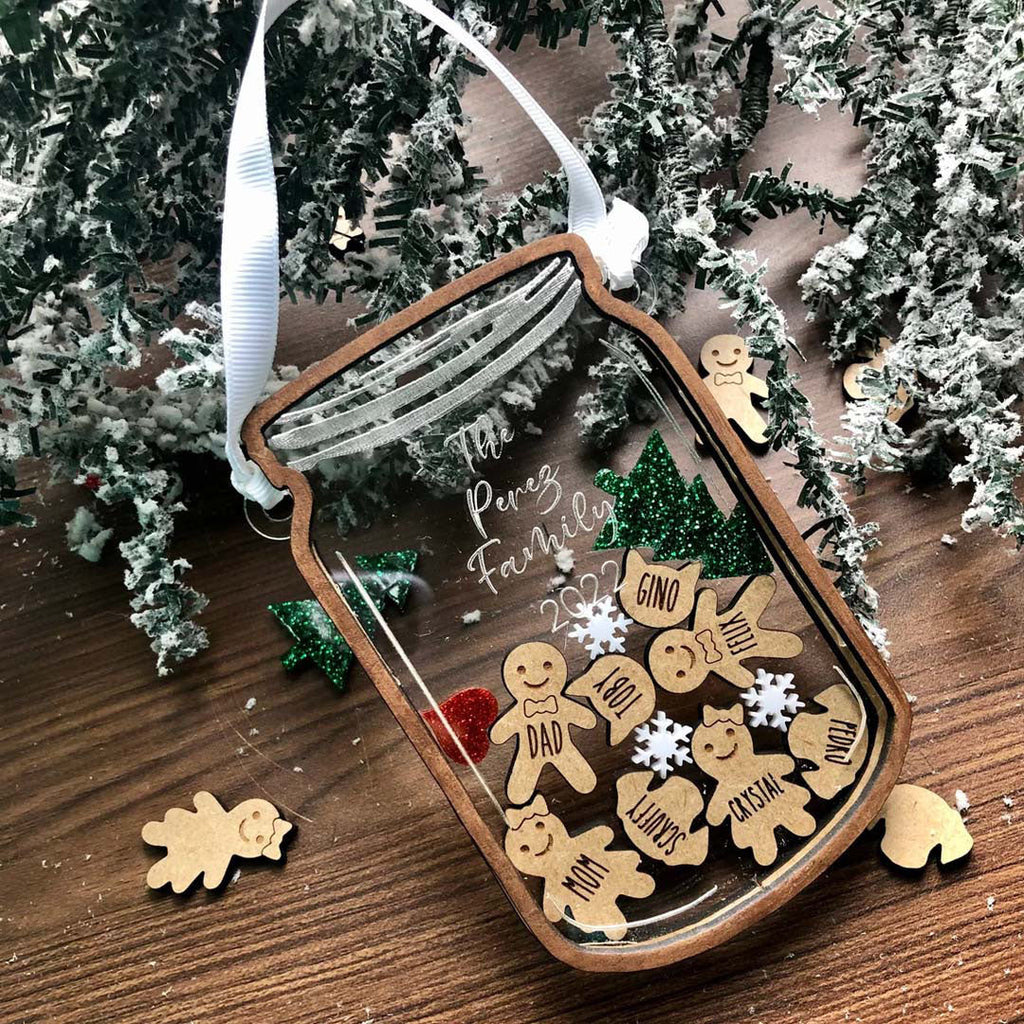Personalized Family Gingerbread Mason Charm