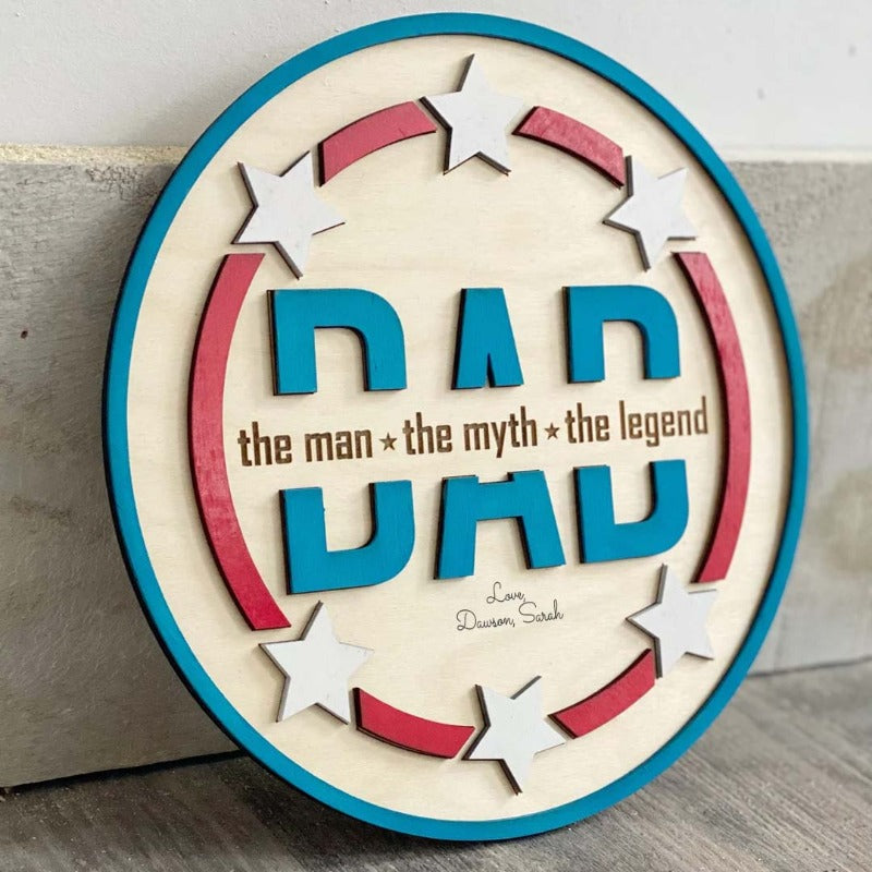 Personalized Father's Day Star Circle Sign