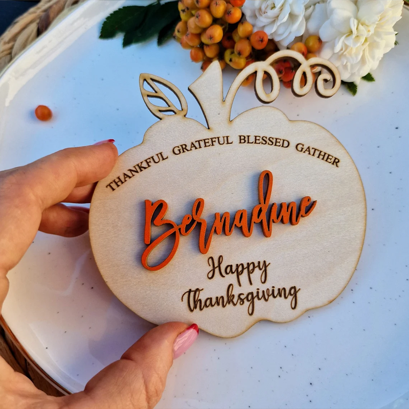 Pumpkin Sign With Family Name Decorated Thanksgiving