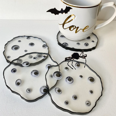 Set Halloween Eye-shaped Cup Coasters